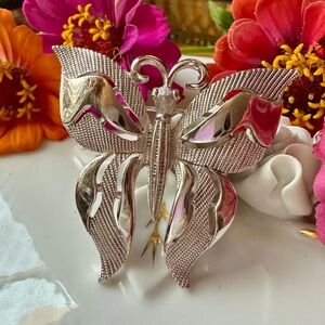 1960's Crown Trifari Butterfly Breeze Silver Vintage Brooch